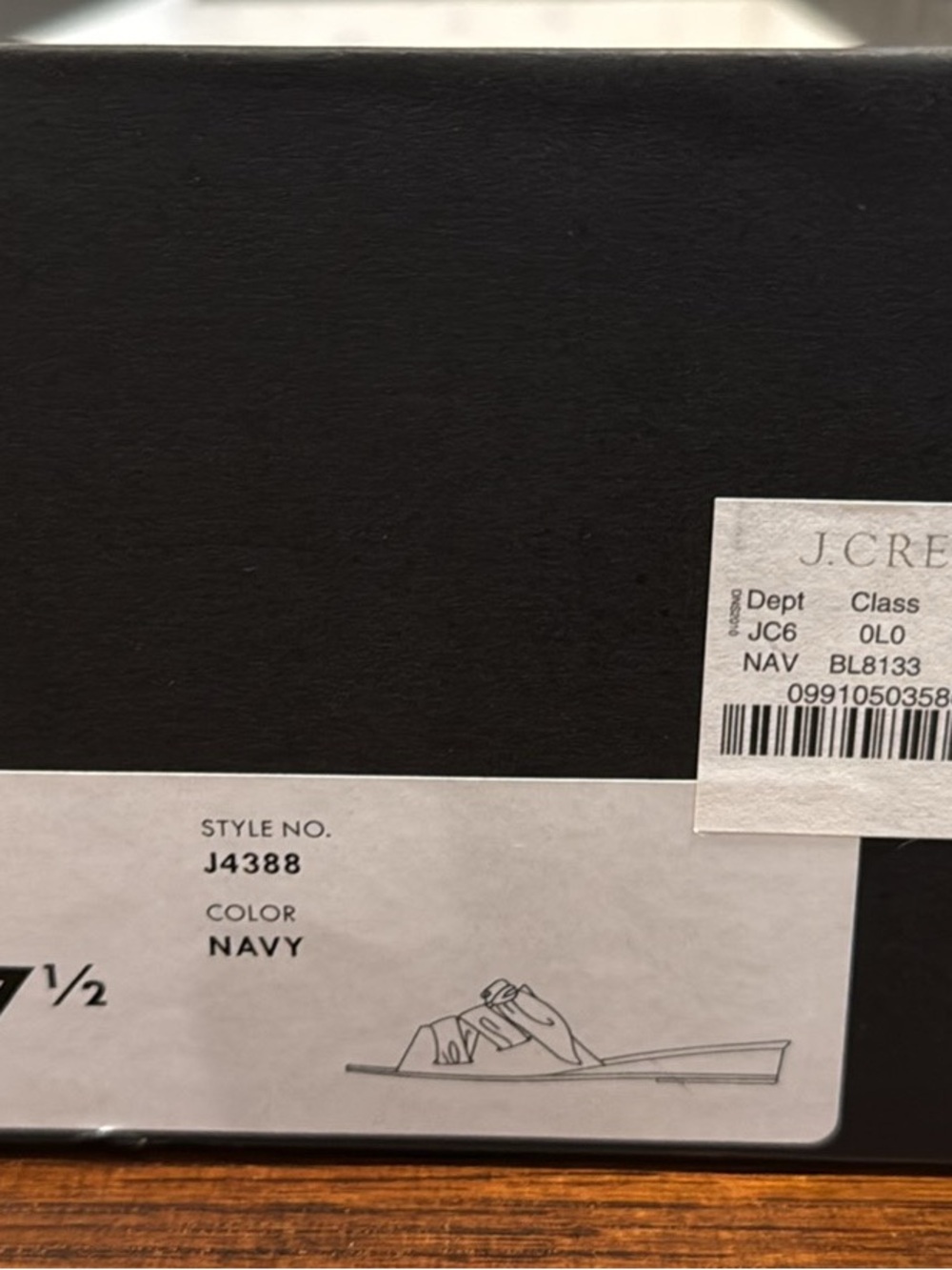 J.Crew NIB Polka Dot Bow Mini Wedge Sandal Navy Sz 7.5 - Picture 3 of 3